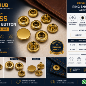 Brass Ring Snap Button, Brass Snap Fastener, Garment Snap Button, 16 Line Snap Button, 18 Line Snap Button, Jacket Snap Button, Bag Snap Button, Wholesale Snap Button, TrimHub
